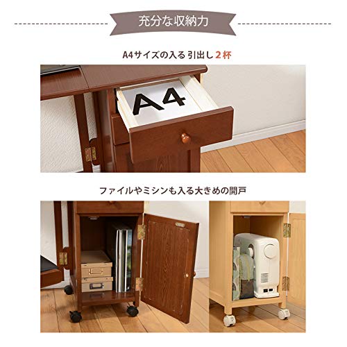 折りたたみデスク キャスター付 5