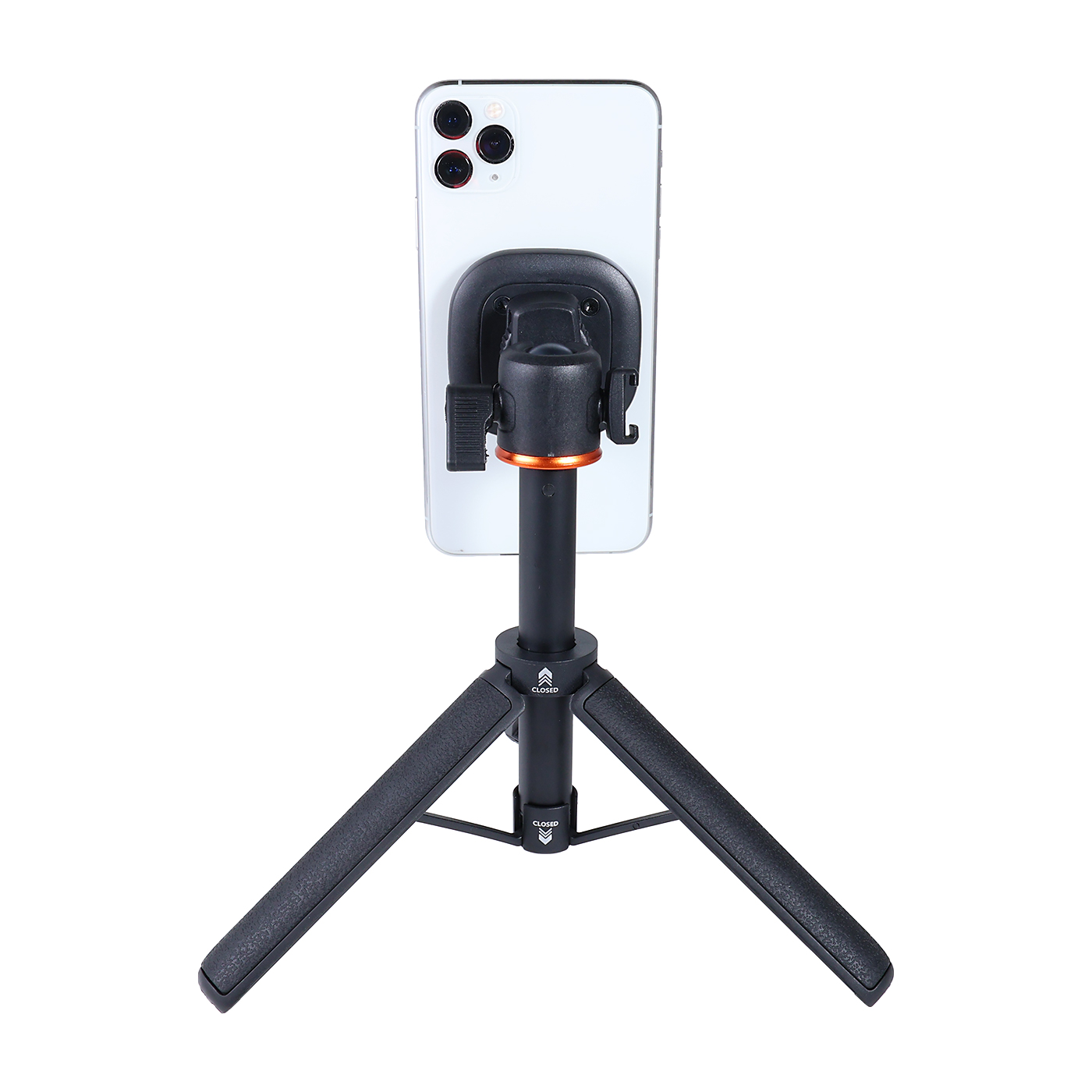 スマホホルダー 三脚用 スマホクリップ コールドシュー付 360度回転h