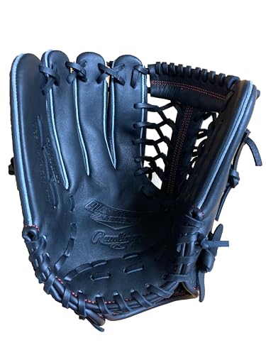 KB 軟式グローブ 黒/青 大人用　（左手） GP] 軟式グローブ 大人用 右投げ用/左投げ用 オールラウンド ブラック