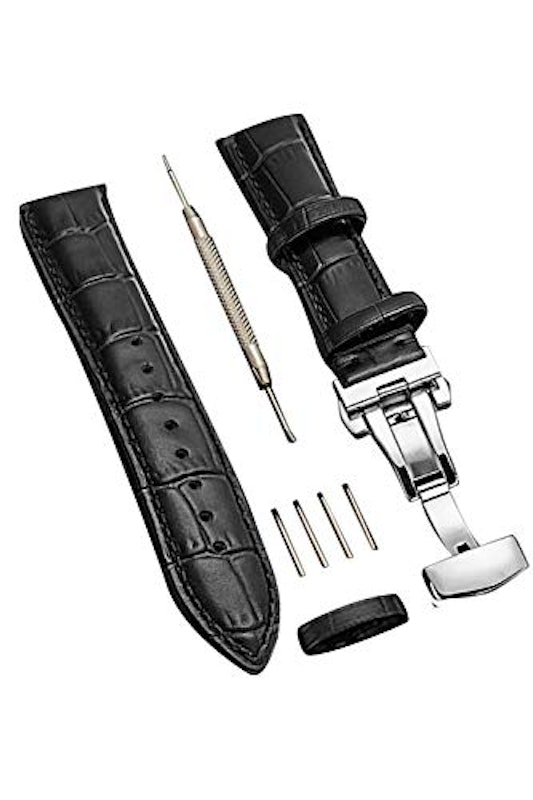 本革製Dバックル腕時計ベルト 1