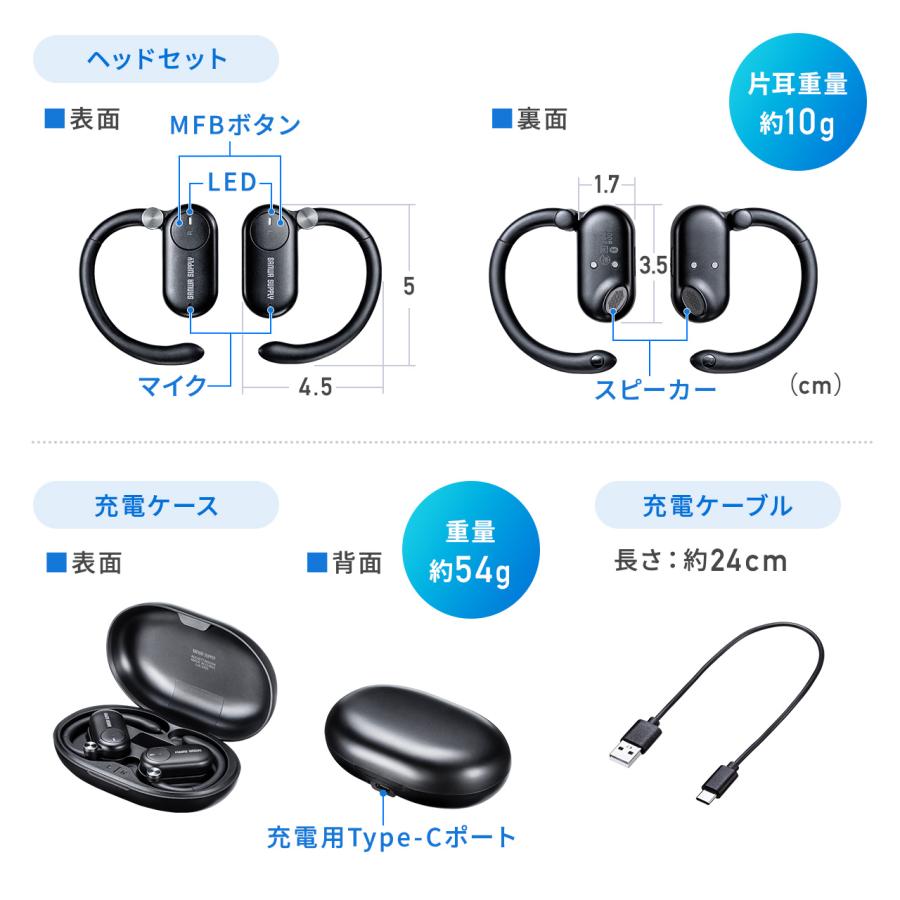 オープンイヤー型 ワイヤレスイヤホン 15