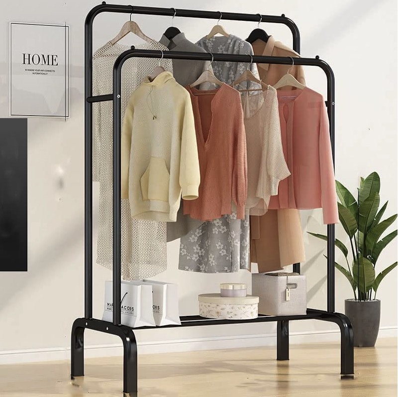 STUDIO STEEL アイアンハンガーラック ゴールド キャスター付き