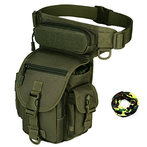 送料無料フィッシュグバッグ（グリーン迷彩）/レッグポーチ/サバイバルウェストバッグ　ショルダバッグ 沖縄、離島送料別 : レッグバッグ ミリタリー 多機能 レッグバッグ 大容量