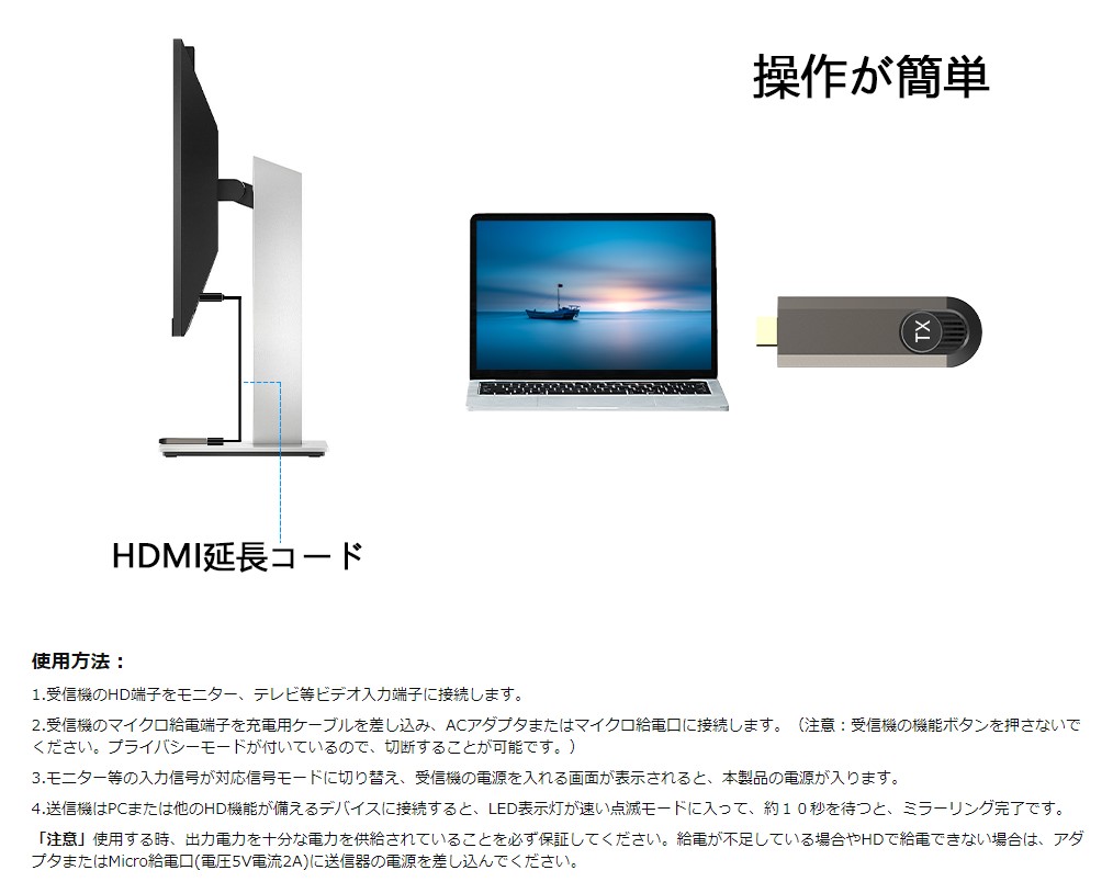 ワイヤレスミラーリング HDMI  5