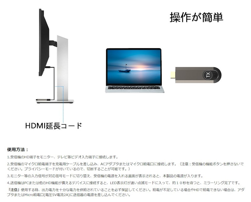 ワイヤレスミラーリング HDMI 5