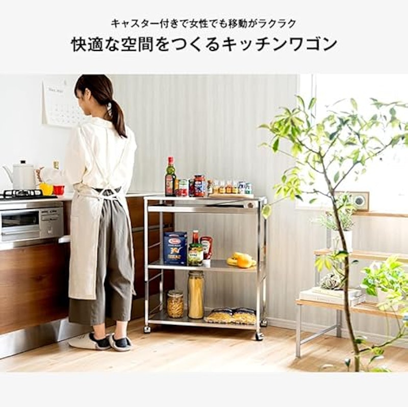 ステンレス作業台ワゴン引き出し付 2