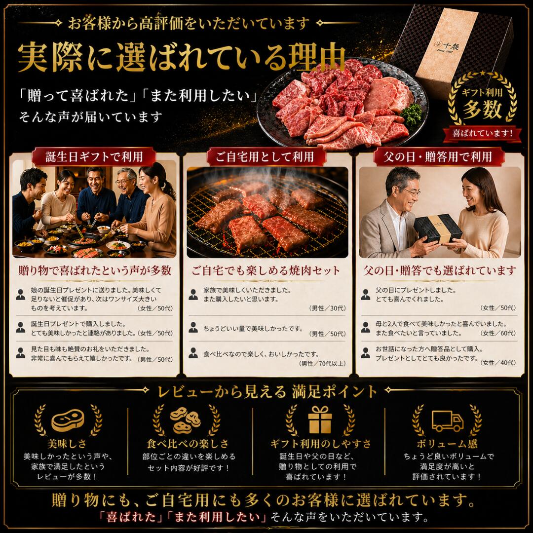 黒毛和牛 焼肉食べ比べセット 10