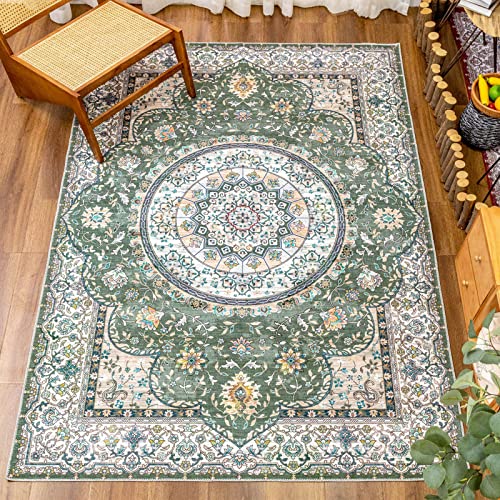 シェニール糸使用 上品ローズ柄ラグマット オールシーズン対応