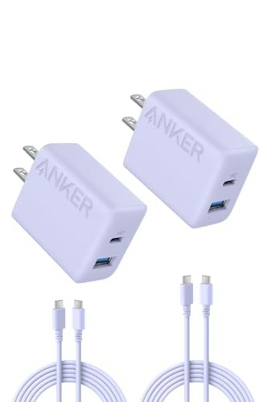 Charger (20W, 2-Port) with USB-C & USB-C ケーブル 1