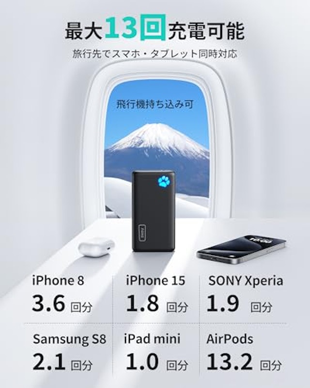 モバイルバッテリー 10000mAh 4