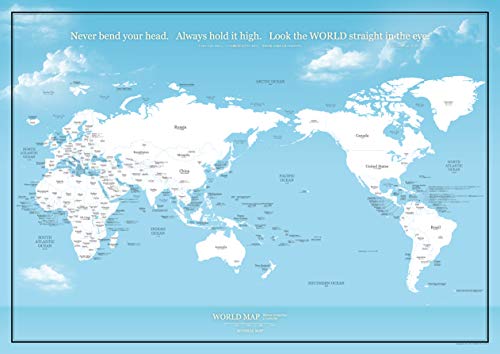 大人も子供も学べるパステル調「世界地図」ポスター A1サイズ 英語＆日本語表記 室内用 知育 SONORITE（ソノリテ） 世界地図 