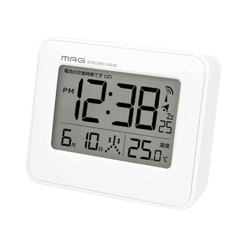 手のひらサイズのデジタル電波時計 1