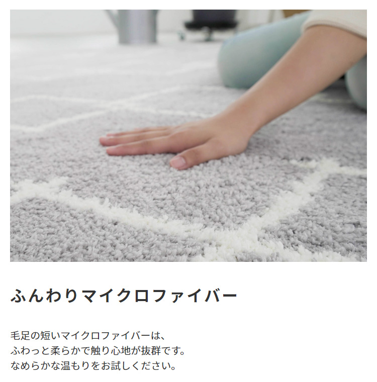 ベニオワレン柄 マイクロファイバーラグ 6