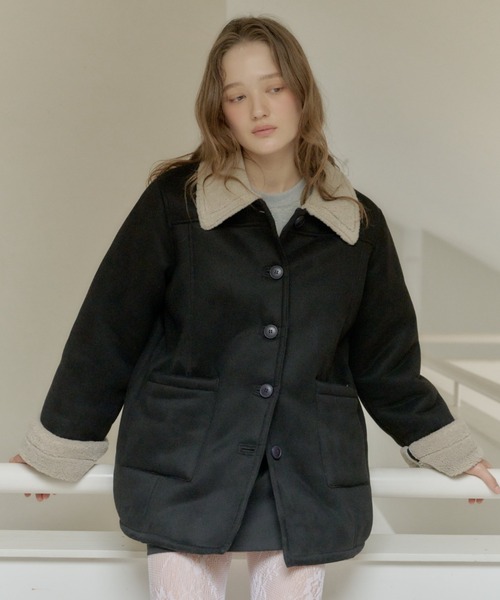 adjustable sleeve mouton coat 2