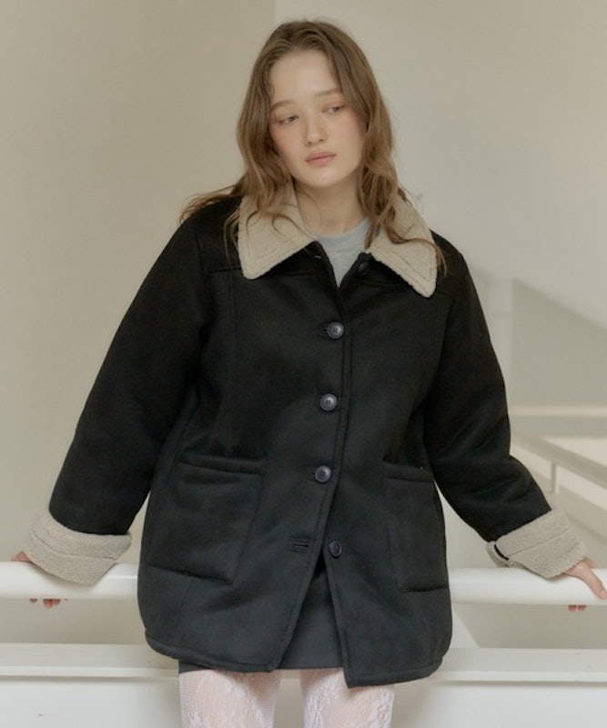 adjustable sleeve mouton coat 2