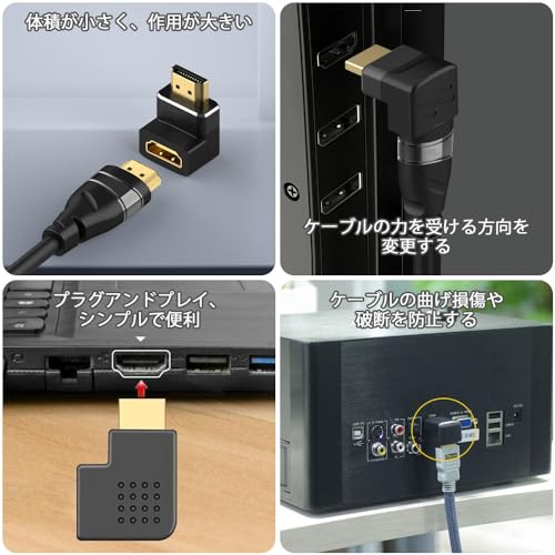 HDMI L型変換アダプタ 4個セット  4
