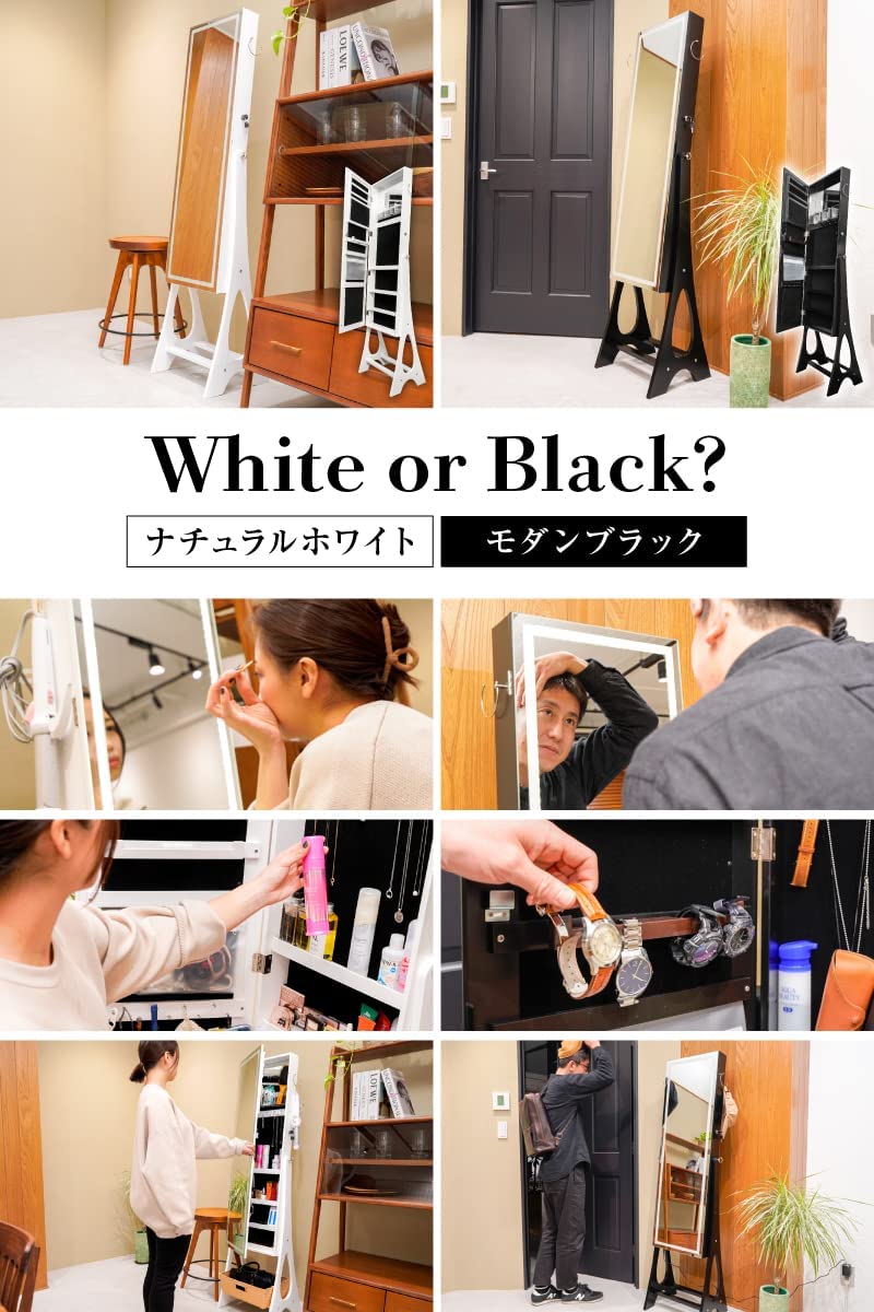 収納付きLED姿見ドレッサー 3