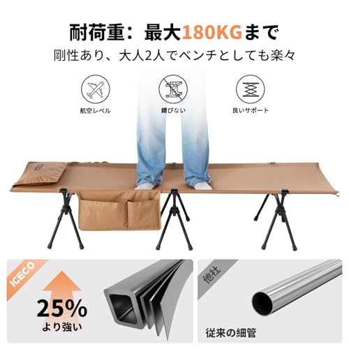 ワイドタイプICECO コット 2WAY ハイ/ロー切替可能 静音設計 1000D