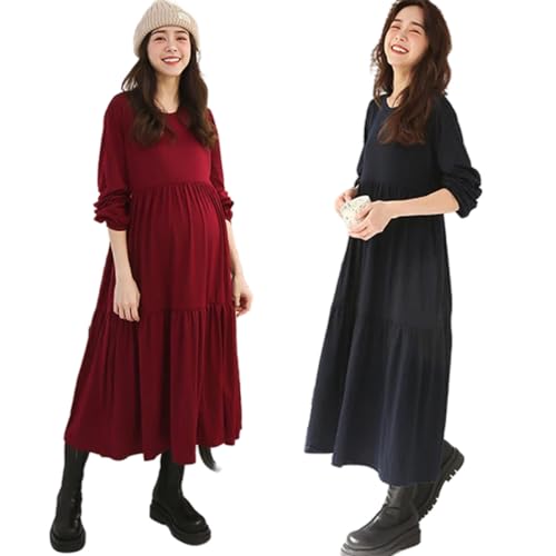 上品♡上半身ゴム仕様♡マタニティ妊婦・褥婦さんにも♡ ロングワンピース