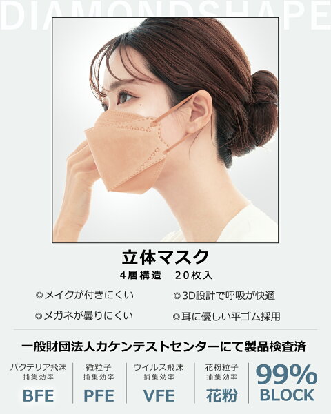 血色マスク ピンクベージュ 2