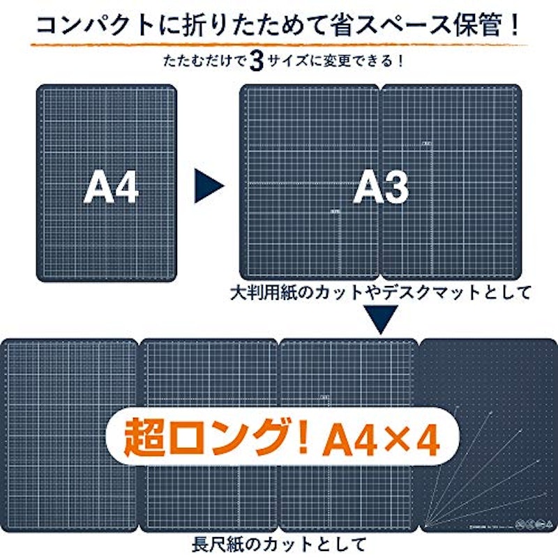 小さくたためるワイドカッターマット 4