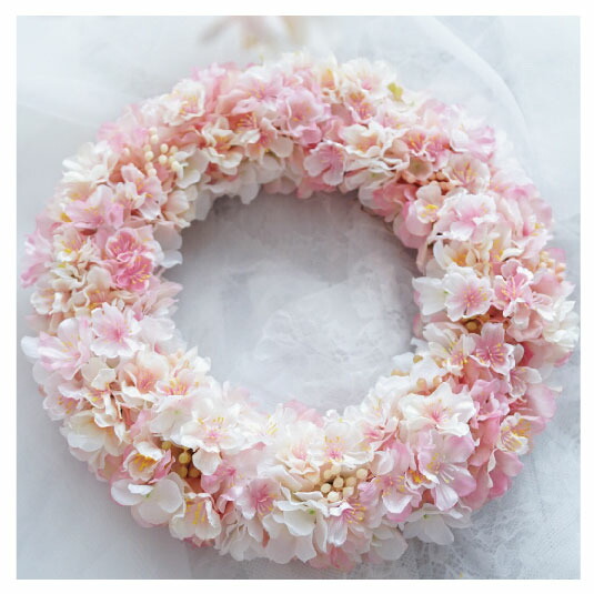 ポポラスと小花のリース * * * 母の日 ラッピング無料 春 プレゼント ポポラスと小花のリース * * * 母の日 ラッピング無料 春