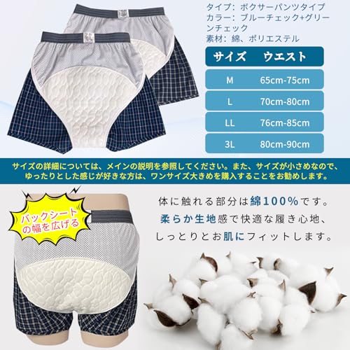 メンズ　ブリーフ　Mサイズ　３点セット　日本製　失禁パンツ　自立　安心　尿もれ 失禁パンツ 男性用 ブリーフ 綿 紳士 メンズ 300cc 300ml 大