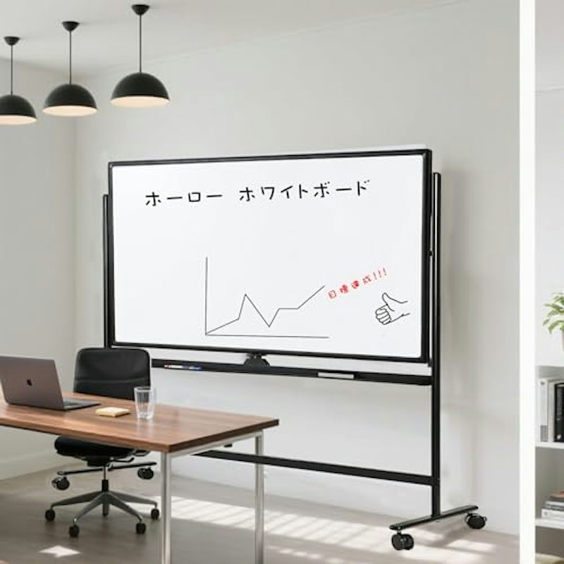 国産ホーロー 両面ホワイトボード 脚付き 1