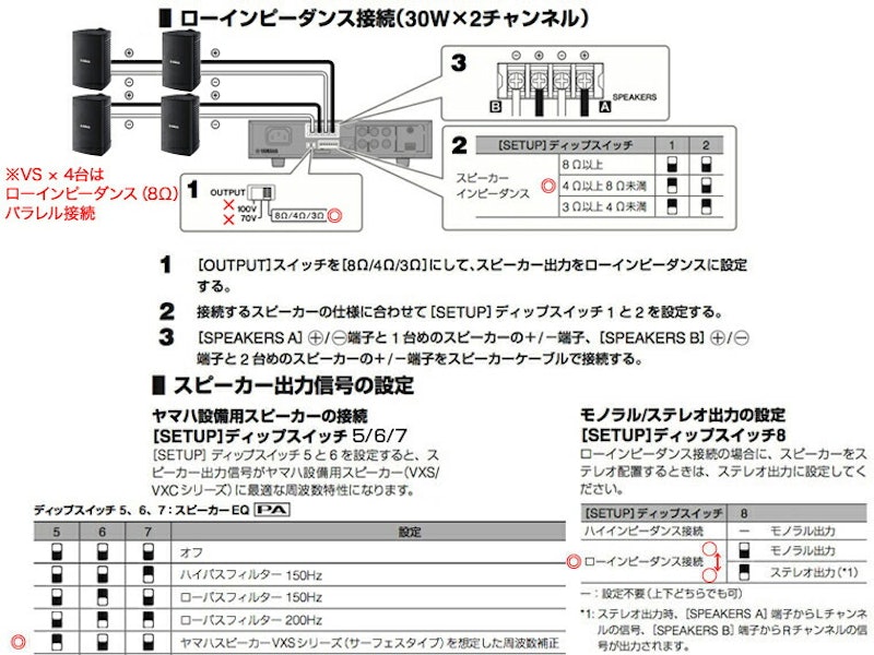 VS4 ブラック (2ペア) + PA2030a 店舗 BGMセット 4