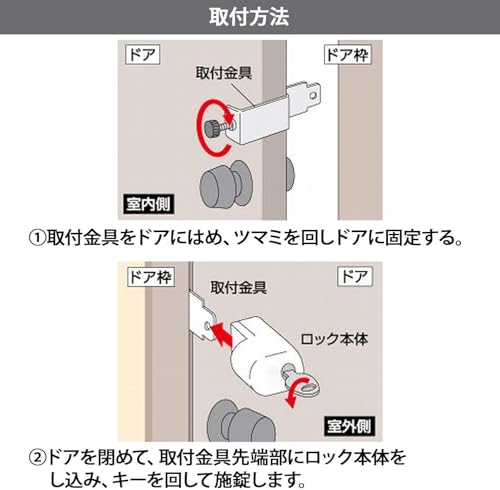 ガードロック 内開き扉用室内錠 3