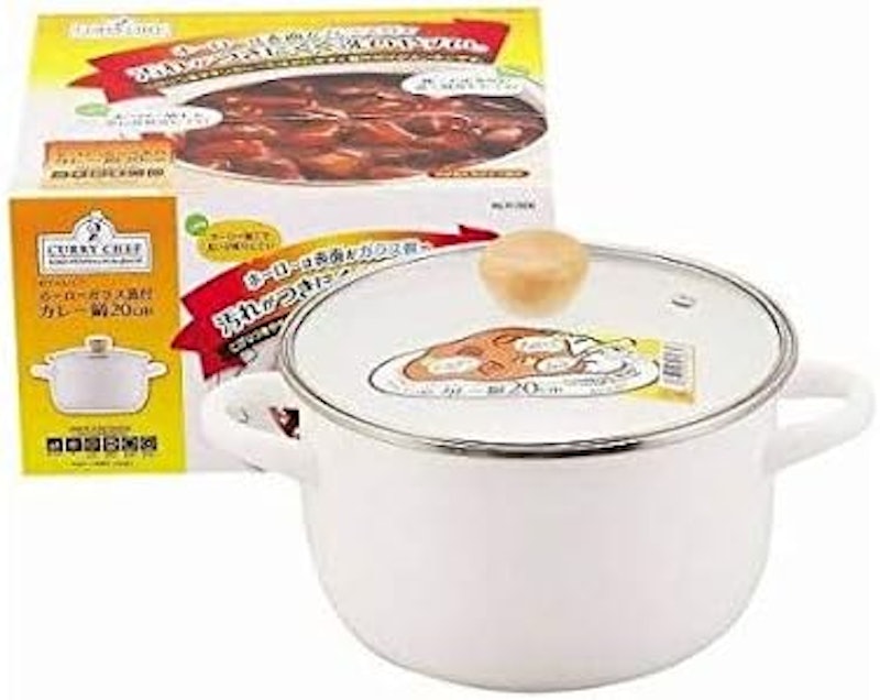 カリーシェフ ホーローガラス蓋付カレー鍋 1