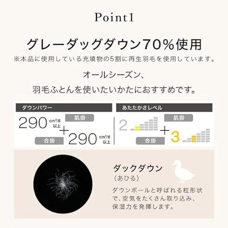 2枚合わせ羽毛掛け布団 7