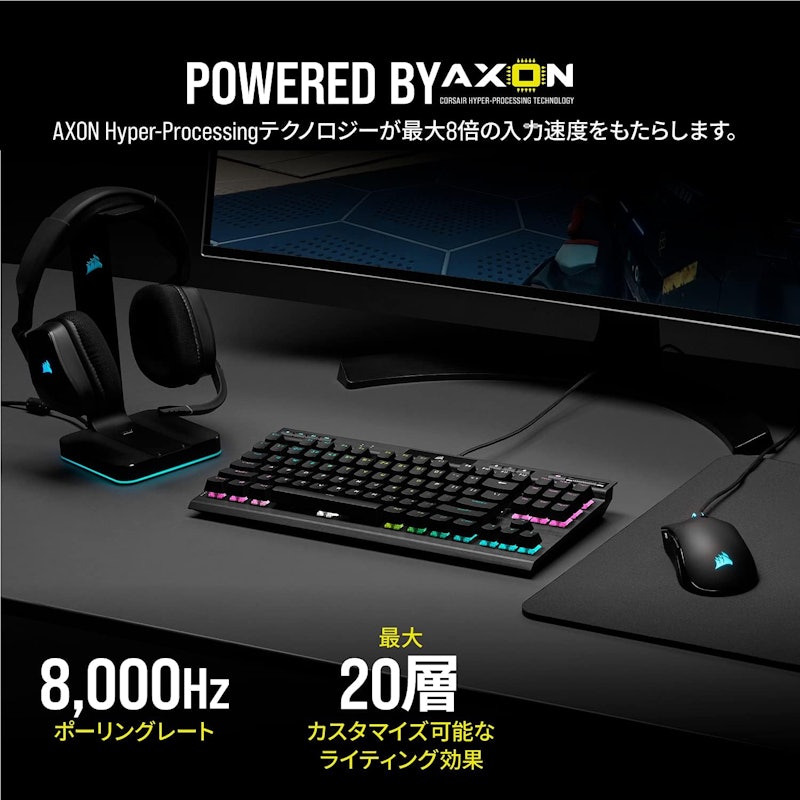 K70 RGB TKL CHAMPION SERIES メカニカルゲーミングキーボード CHERRY MX SPEED 5
