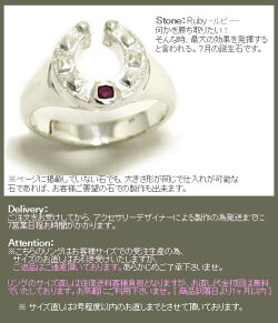 馬蹄ジュエルシルバーリング ルビー 3