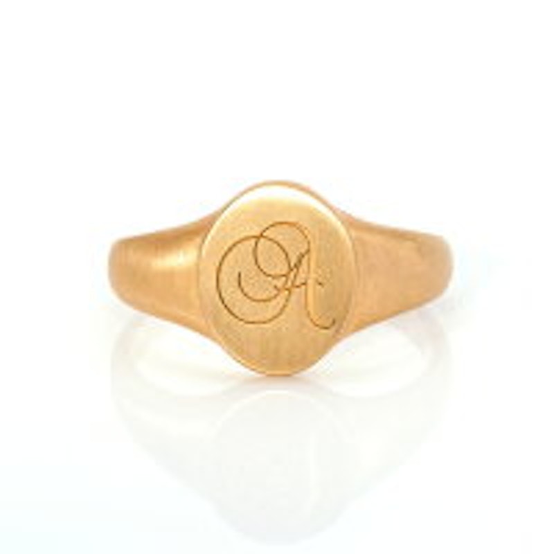 K18 Initial Signet Ring 10