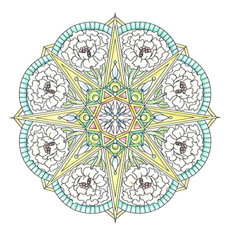 flower mandalas 心を整える、花々のマンダラぬりえ 7