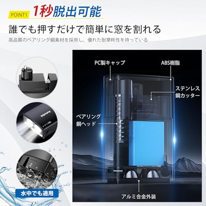 3in1緊急脱出ハンマー 3