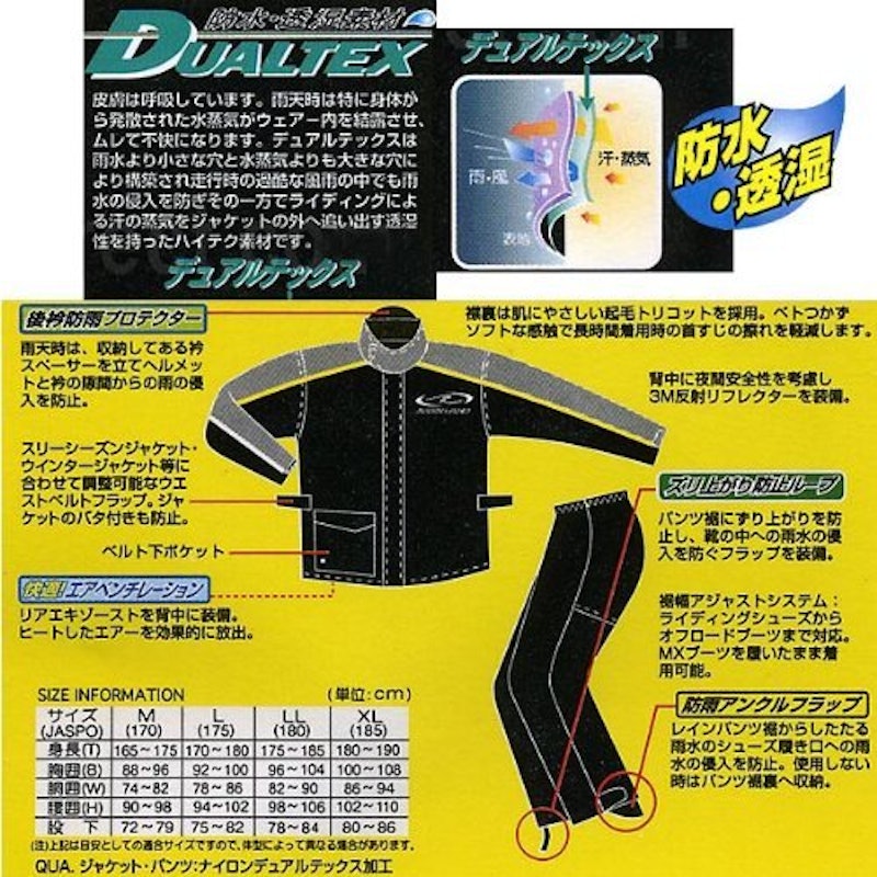 デュアルテックスコンパクトレインスーツ 8