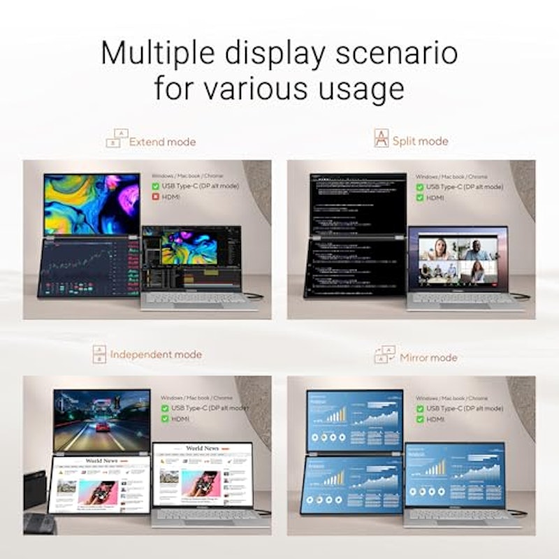 Duo OLED 360°折りたたみ式ポータブルモニター 7