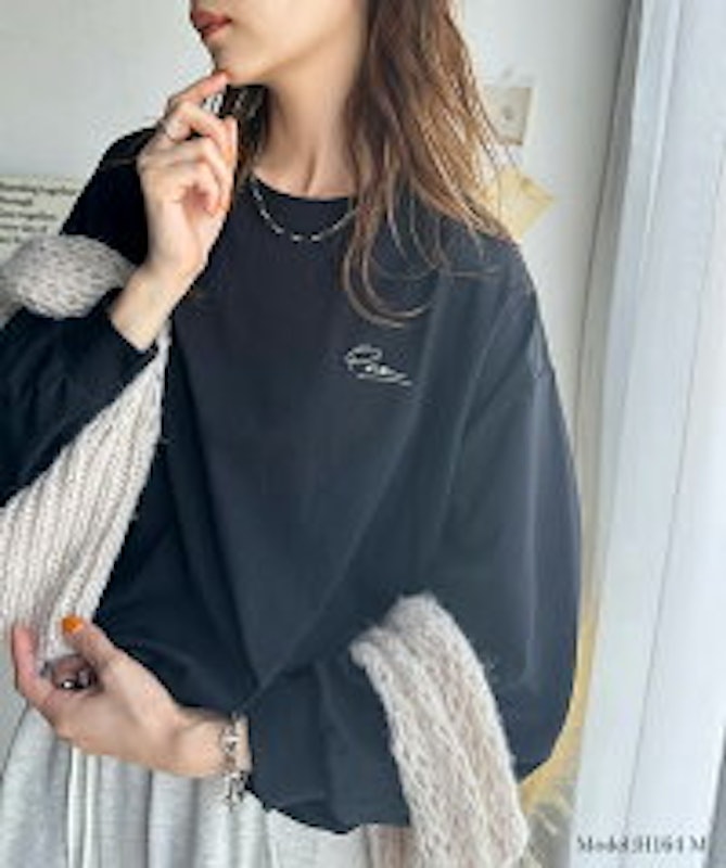 ワンポイント胸刺繍シンプルロンTee 4