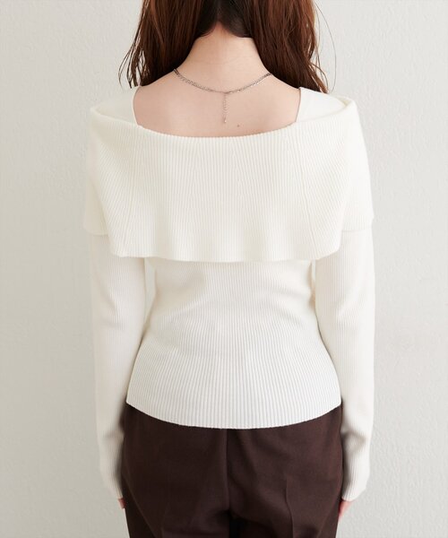 natural couture オフショルデザインニット 9