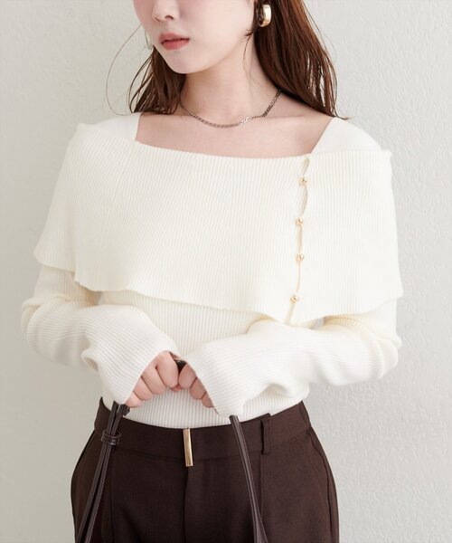 natural couture オフショルデザインニット 2