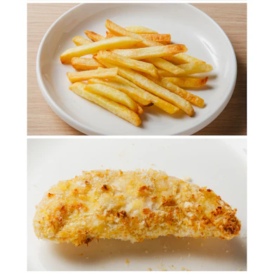 冷凍ポテトは仕上がりにムラが出る。ささみかつは肉が柔らかくジューシー