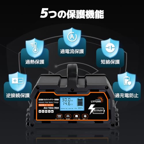 自動パルスバッテリー充電器 5