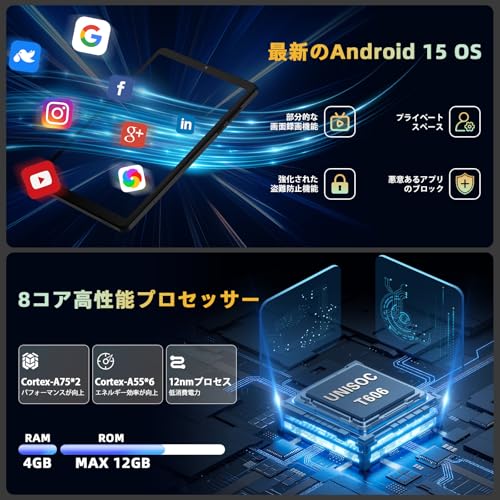 SIMフリータブレットAndroid 15 タブレット セット13インチ SIMフリー