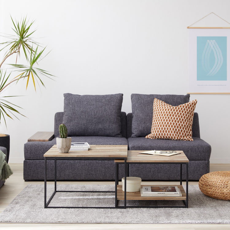 LOWYA ネストテーブル Mサイズ 大理石柄 ネストテーブルの