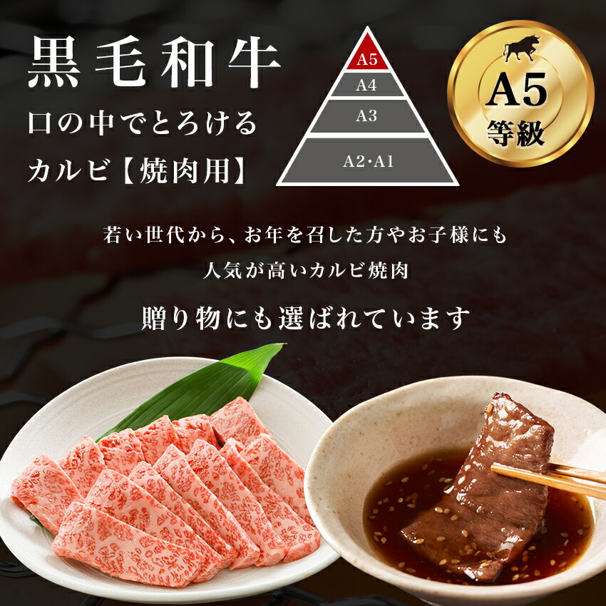 黒毛和牛 霜降りA5カルビ焼肉 4