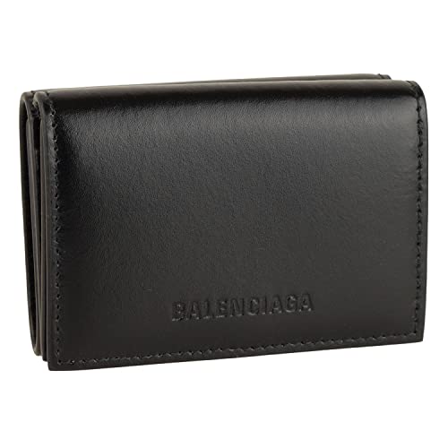 【限定10％OFF】BALENCIAGA 三つ折り財布　総ロゴ　赤文字 小物