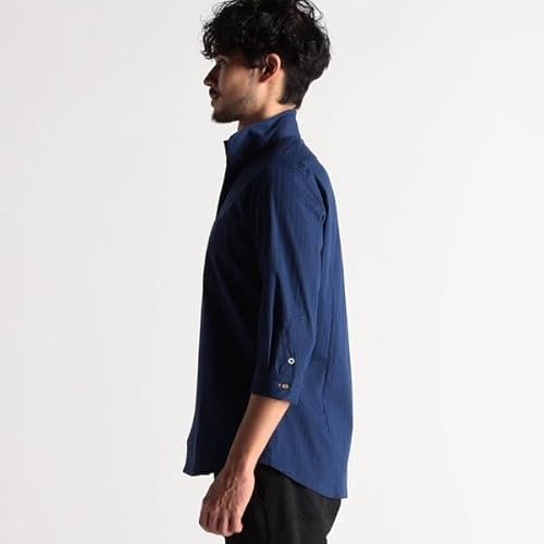 NICOLE CLUB FOR MEN リバーシブルドビー 7分袖スタンドカラーシャツ 5