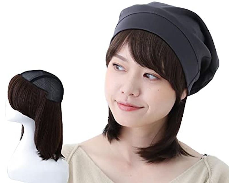 人毛ミックス 毛付き帽子 医療用ウィッグ 1